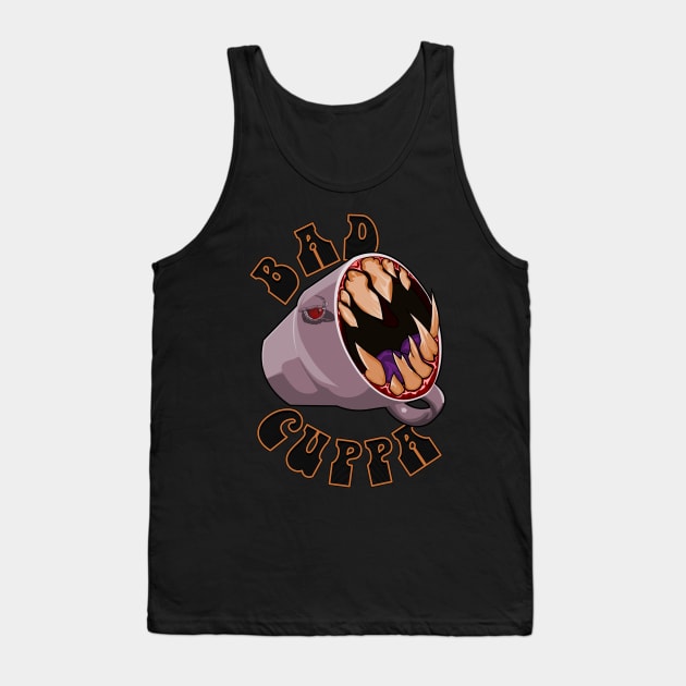 Bad Cuppa Monster Tea Cup Tank Top by PinnacleOfDecadence